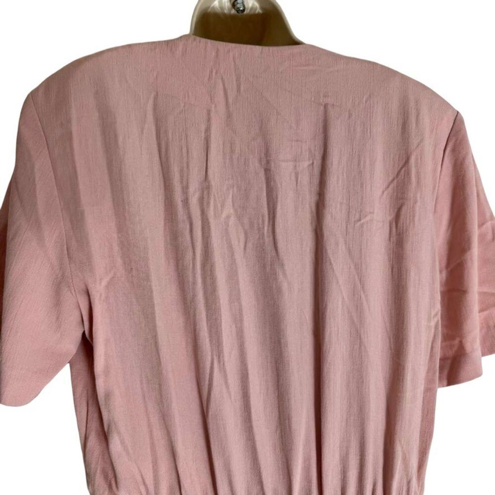 Positive Attitude Womens 90s Pink Button Up Shirt Style Blouson Midi Dress sz 14 - Picture 11 of 15